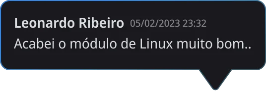 Comentário de aluno na plataforma do DevOps Pro